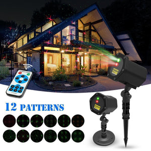 Christmas LED Waterproof Projector 12 in 1 Pattern - RAPBLUE