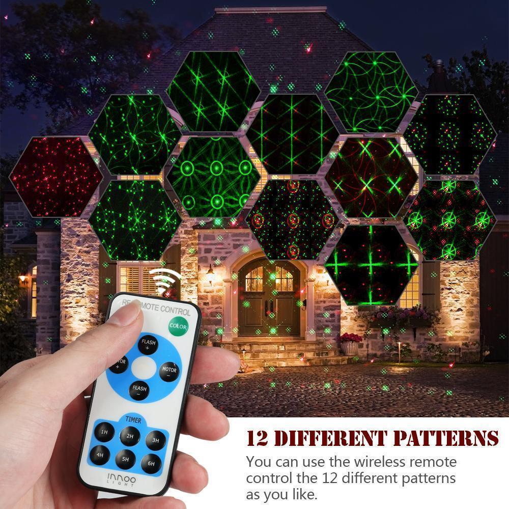 Christmas LED Waterproof Projector 12 in 1 Pattern - RAPBLUE