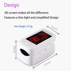 Blood Oxygen Finger Pulse Digital Fingertip Oximeter Oxygen Saturation Meter Finger Monitor CE Portable Oximetro (No Battery) - RAPBLUE