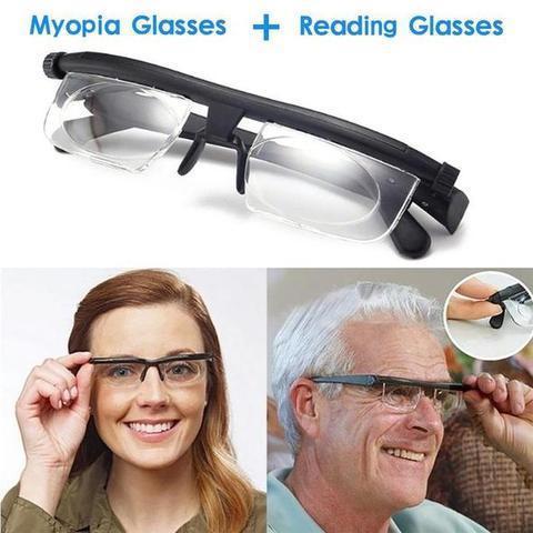 Focus Adjustable Eyeglasses -3 to +6 Diopters Myopia Glasses Reading Glasses - RAPBLUE