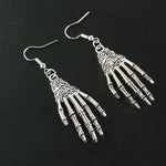 Halloween Vintage Carved Skull Skeleton Hands Earrings - RAPBLUE