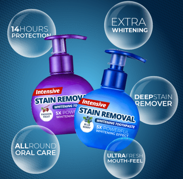 Intensive stain removal whitening toothpaste - RAPBLUE