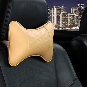 Car Neck & Lumbar Leather Pillow - RAPBLUE
