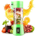 Portable Home USB Rechargeable 4Blade Electric Fruit Extractor Juice Blender Extractor Fruit Smoothie Maker Cup Bottle and Cover - RAPBLUE