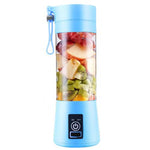 Portable Home USB Rechargeable 4Blade Electric Fruit Extractor Juice Blender Extractor Fruit Smoothie Maker Cup Bottle and Cover - RAPBLUE