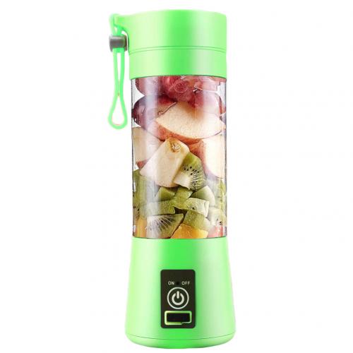 Portable Home USB Rechargeable 4Blade Electric Fruit Extractor Juice Blender Extractor Fruit Smoothie Maker Cup Bottle and Cover - RAPBLUE