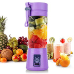 Portable Home USB Rechargeable 4Blade Electric Fruit Extractor Juice Blender Extractor Fruit Smoothie Maker Cup Bottle and Cover - RAPBLUE