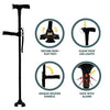 Venerate - Self standing fordable walking cane with 6 led lights - RAPBLUE