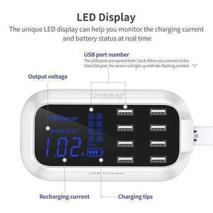 Smart 8-Port USB Fast Charger - RAPBLUE