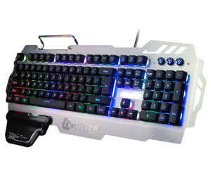 RGB Backlit Semi Mechanical Gaming Keyboard with Wrist Rest - RAPBLUE