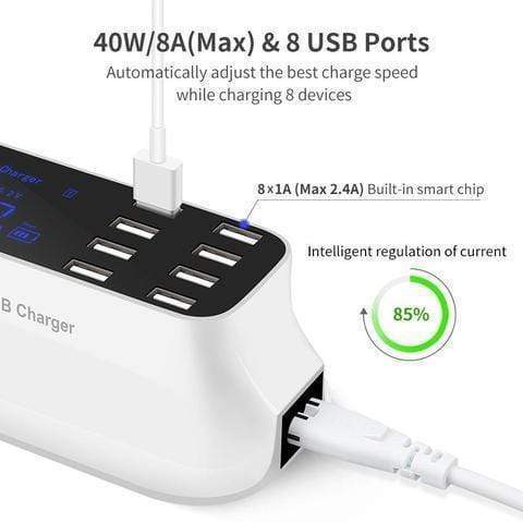 Smart 8-Port USB Fast Charger - RAPBLUE