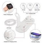 3 In 1 Qi Fast Wireless Charging Smart Station Dock - RAPBLUE