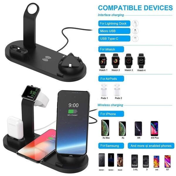 3 In 1 Qi Fast Wireless Charging Smart Station Dock - RAPBLUE