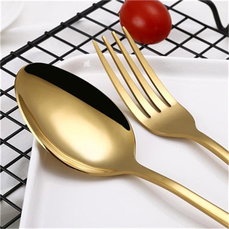 4 Pcs Beautiful Dinnerware Set - Stainless Steel Cutlery Silverware Tableware - RAPBLUE