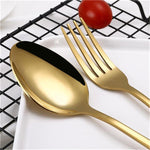 4 Pcs Beautiful Dinnerware Set - Stainless Steel Cutlery Silverware Tableware - RAPBLUE