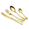 4 Pcs Beautiful Dinnerware Set - Stainless Steel Cutlery Silverware Tableware - RAPBLUE