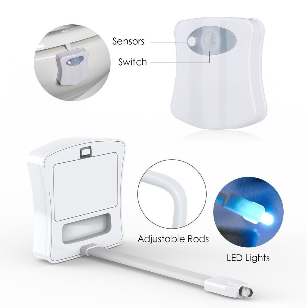 16-Color Motion Sensor LED Toilet Night Light - RAPBLUE