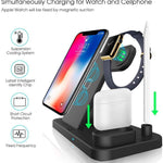4 in 1 Wireless Charger, Qi 10W Fast Charging Station for iWatch Airpods iPhone Samsung - RAPBLUE