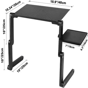 Aluminium Adjustable Laptop Stand for Bed or Desk (48x26cm/18.8x10") - RAPBLUE