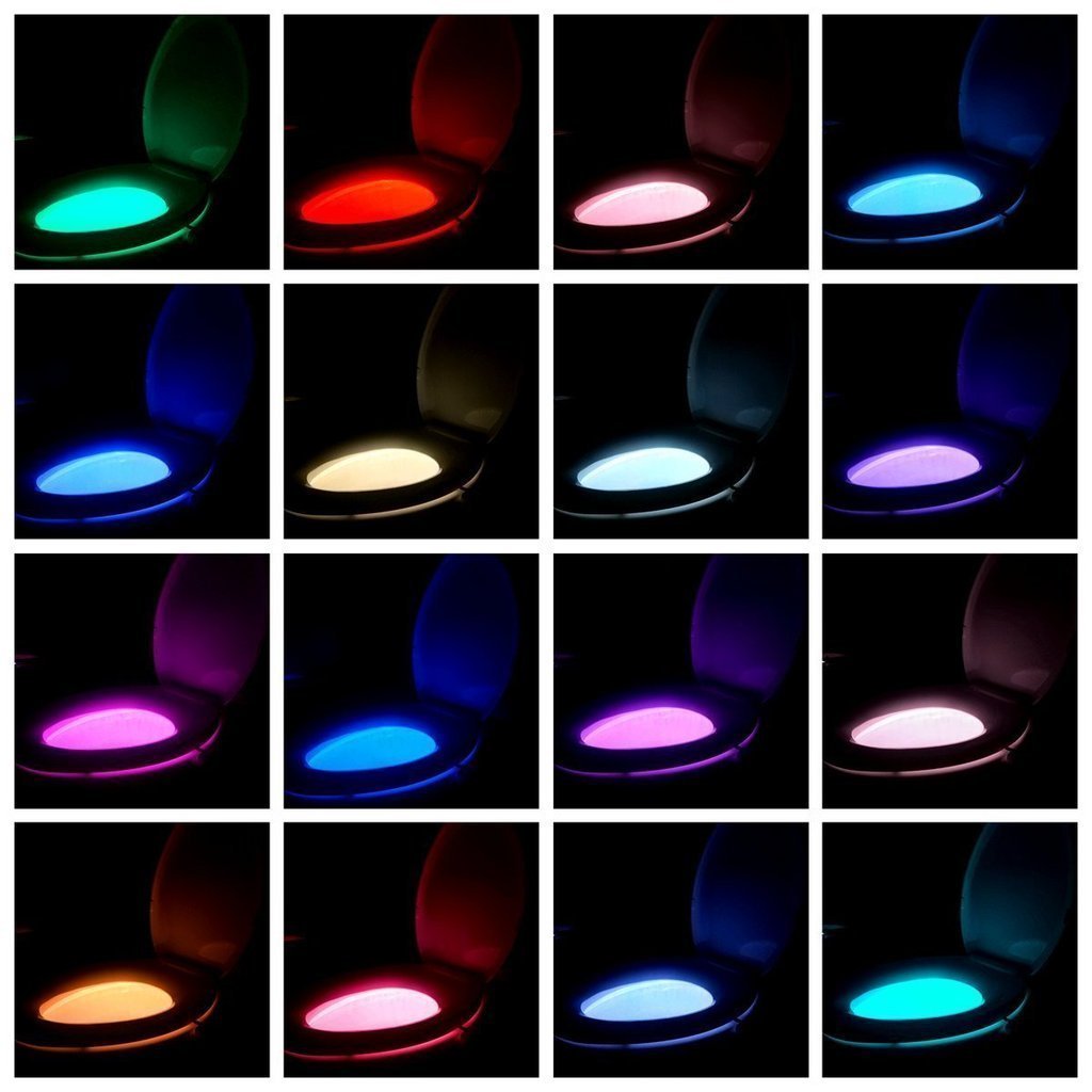 16-Color Motion Sensor LED Toilet Night Light - RAPBLUE