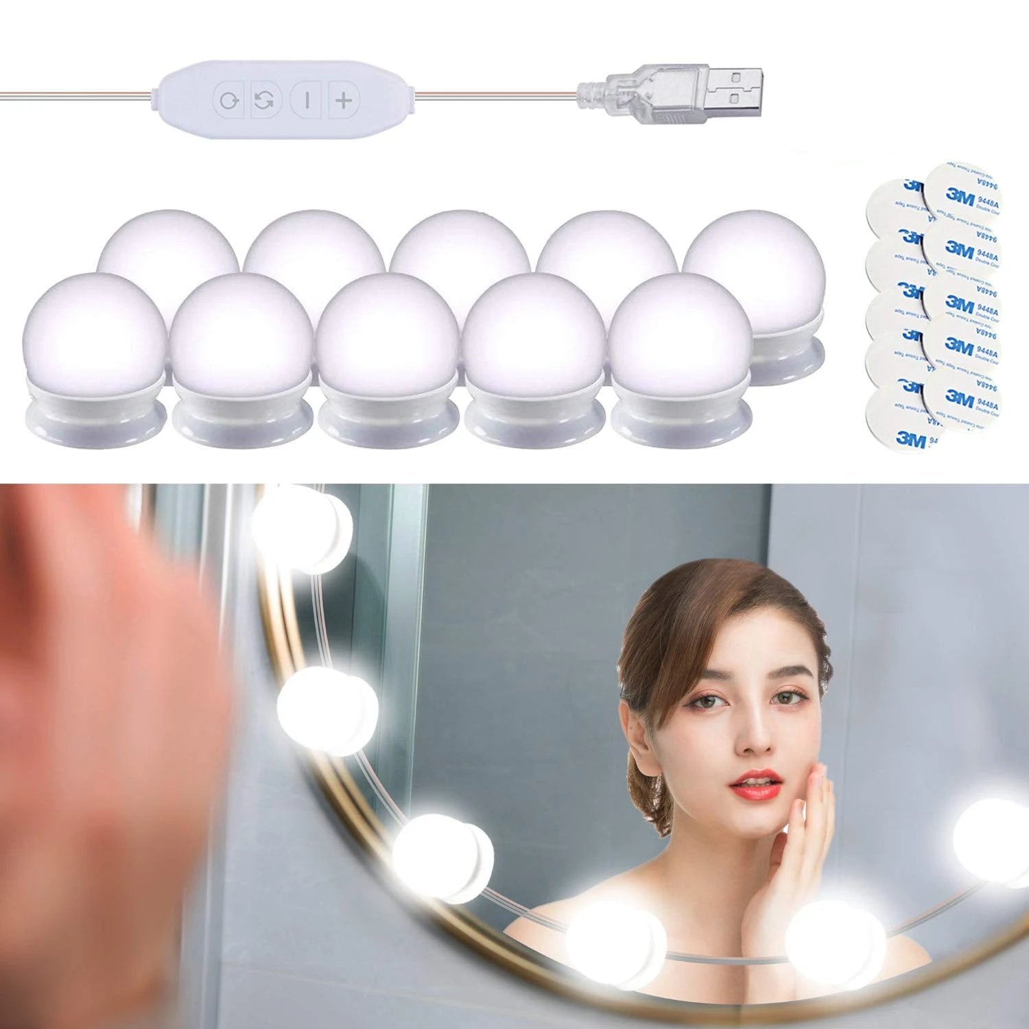 Makeup Vanity Mirror with Lights Hollywood Style Mirror Bulbs - RAPBLUE