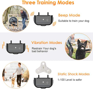 Remote Dog Training Shock Collar with 3 Correction Remote Training Modes - RAPBLUE