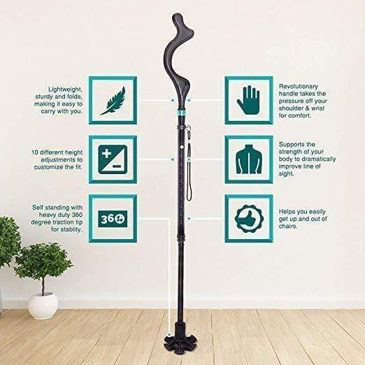 The Revolutionary Collapsible Posture Walking Cane - RAPBLUE