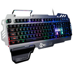 RGB Backlit Semi Mechanical Gaming Keyboard with Wrist Rest - RAPBLUE