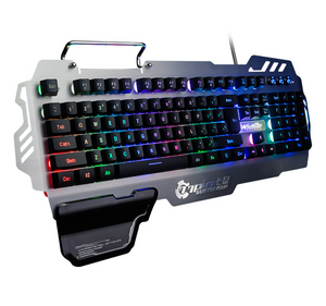 RGB Backlit Semi Mechanical Gaming Keyboard with Wrist Rest - RAPBLUE