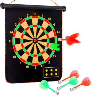 15 Inches Double Sided Magnetic Dart Board Set for Family Games - RAPBLUE