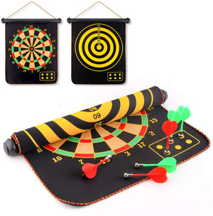 15 Inches Double Sided Magnetic Dart Board Set for Family Games - RAPBLUE