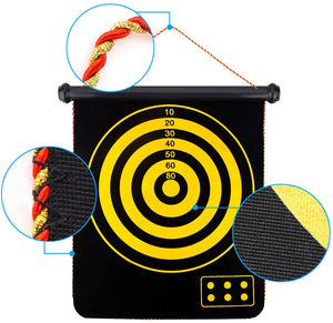 15 Inches Double Sided Magnetic Dart Board Set for Family Games - RAPBLUE