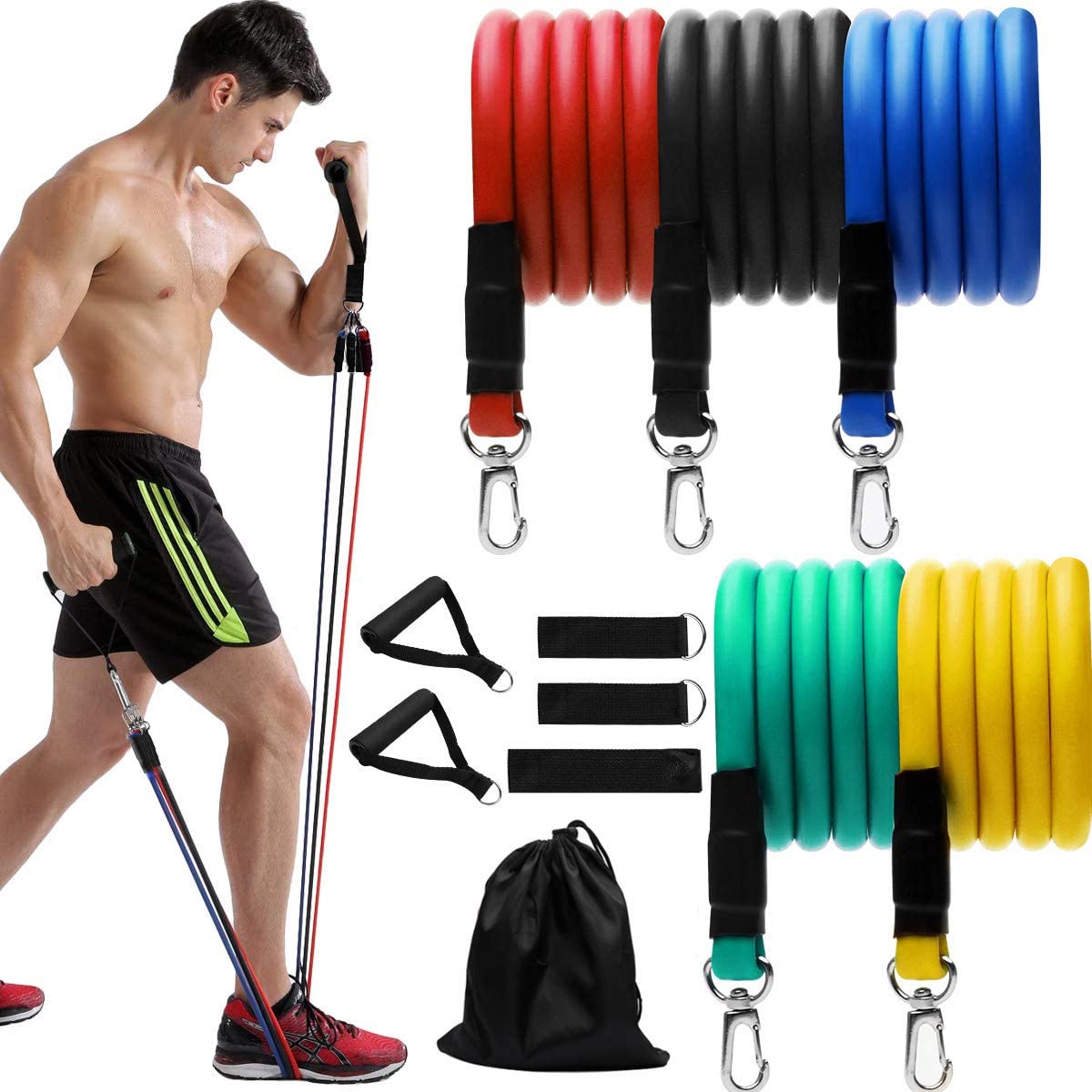 11pcs Fitness Resistance Band Set - RAPBLUE