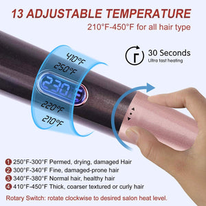 2-In-1 Hair Curling Straightening Iron Hair Curler Flat Iron - RAPBLUE