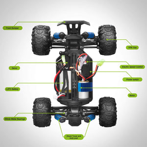 1:18 Scale Electric Remote Control Off Road Monster RC Car Truck - RAPBLUE