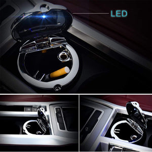 Portable Stainless Car LED Light Ashtray - RAPBLUE