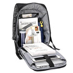 Anti-Theft Waterproof Laptop Backpack with External USB Charging Port - RAPBLUE