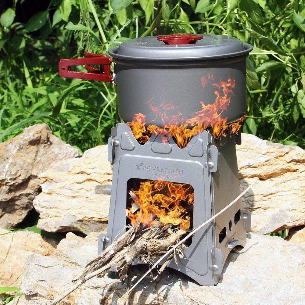 Travel Foladable Titanium Wood Burner - RAPBLUE