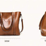 Women Genuine Leather Top Handle Satchel Daily Work Tote Shoulder Bag Large Capacity - RAPBLUE