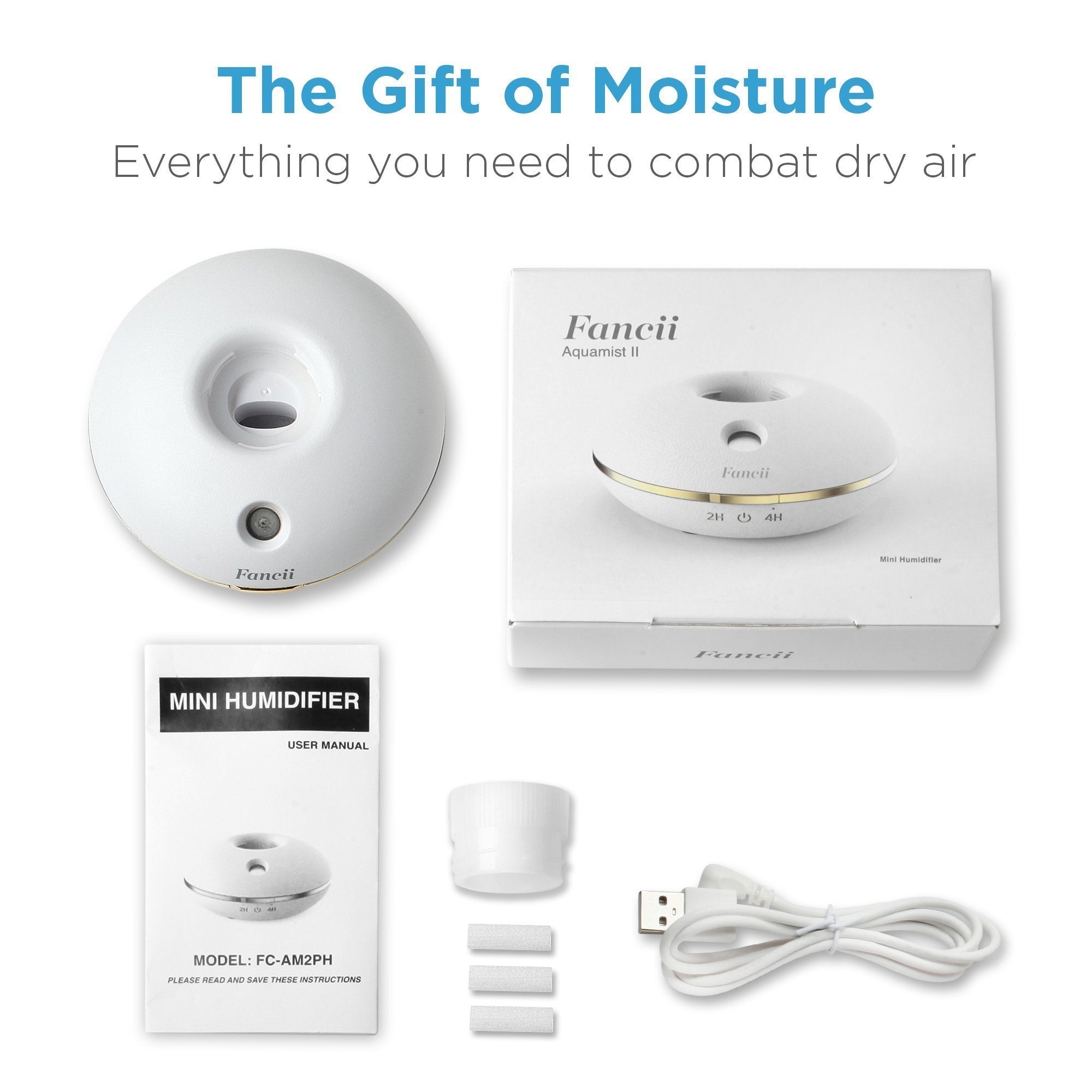 Aquamist II - Cool Mist Personal Travel Humidifier - RAPBLUE