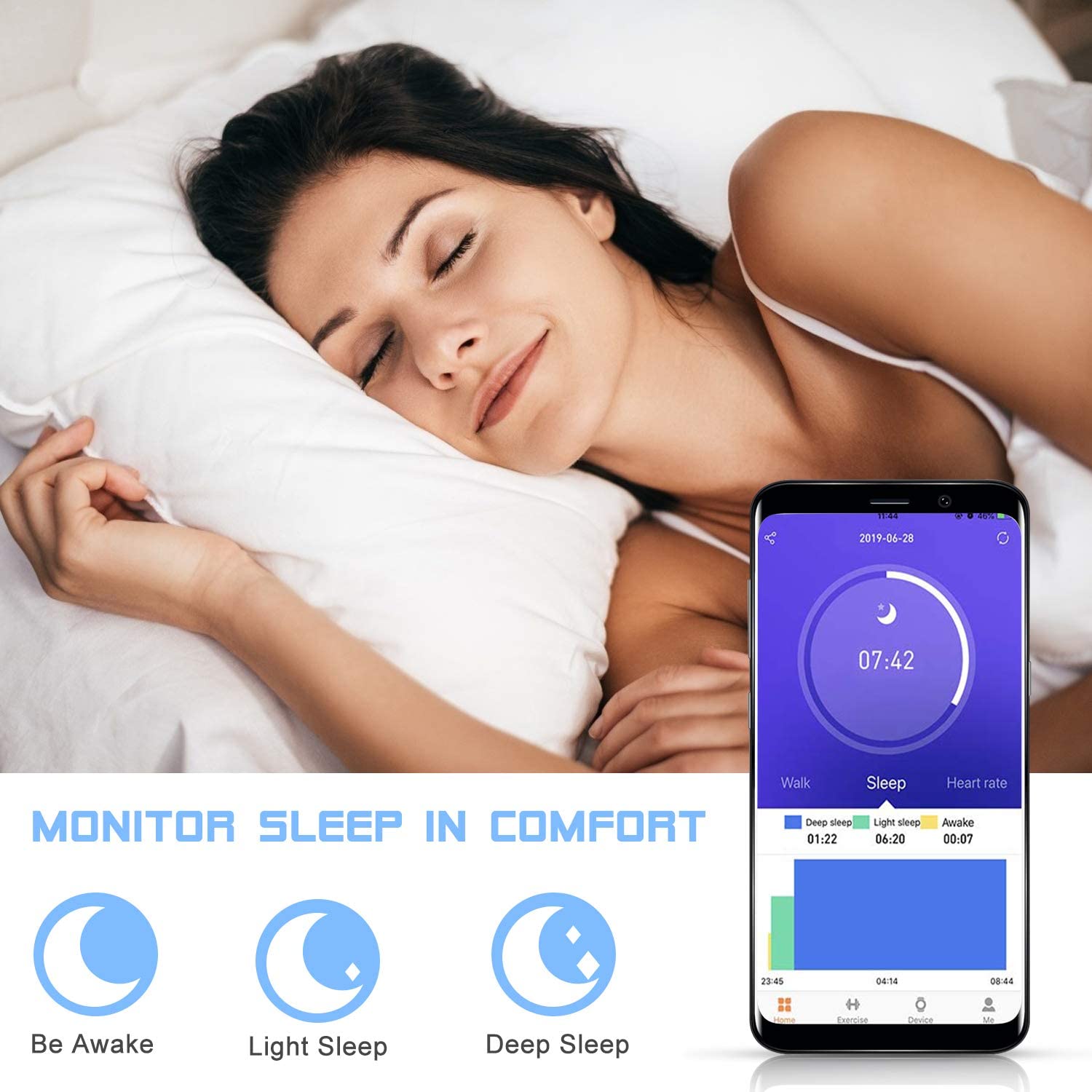 Fitness Tracker,Activity Tracker Watch with Heart Rate Blood Pressure Monitor,Waterproof Colourful Screen Pedometer Calorie Step Counter Sleep Monitor for Android and iPhone - RAPBLUE
