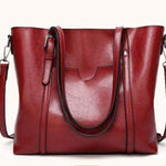 Women Genuine Leather Top Handle Satchel Daily Work Tote Shoulder Bag Large Capacity - RAPBLUE