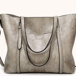 Women Genuine Leather Top Handle Satchel Daily Work Tote Shoulder Bag Large Capacity - RAPBLUE