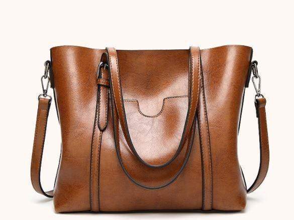 Women Genuine Leather Top Handle Satchel Daily Work Tote Shoulder Bag Large Capacity - RAPBLUE