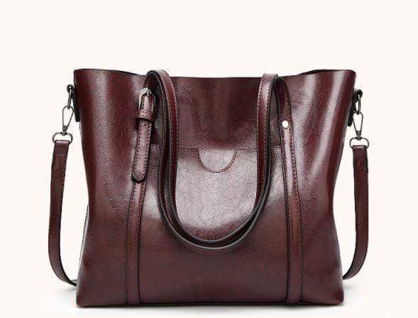 Women Genuine Leather Top Handle Satchel Daily Work Tote Shoulder Bag Large Capacity - RAPBLUE