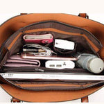 Women Genuine Leather Top Handle Satchel Daily Work Tote Shoulder Bag Large Capacity - RAPBLUE
