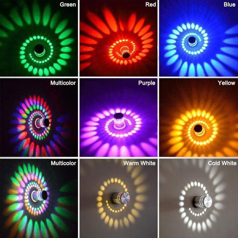 Shadow Spiral Effect Lamp RGB Multicolor With Remote Control - RAPBLUE