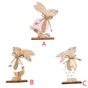 Easter Wooden Rabbit Decorations - RAPBLUE