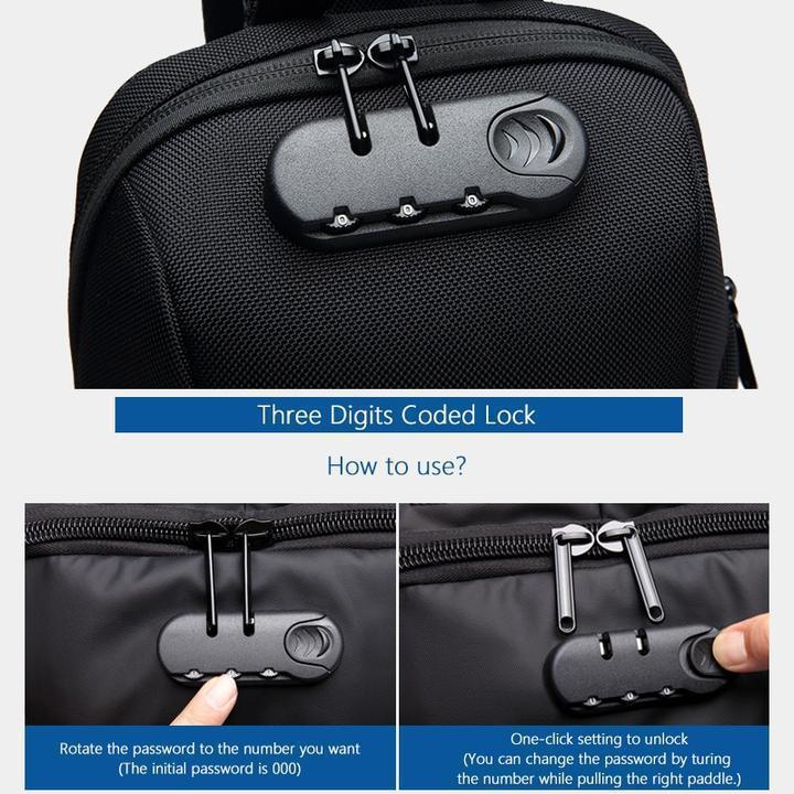 Anti Theft Backpack with 3 Digit Lock - RAPBLUE