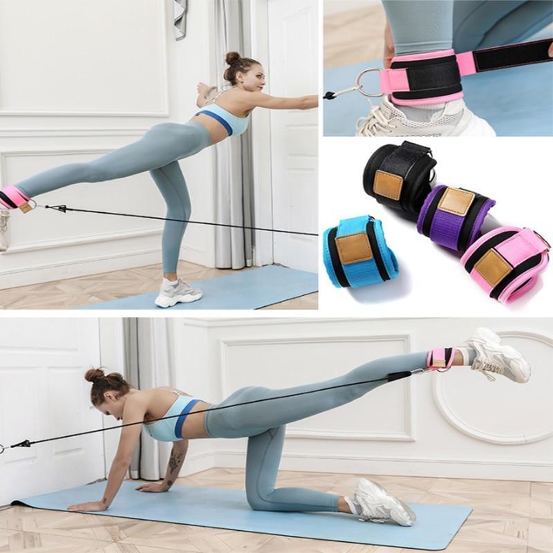 D Ring Ankle Strap Resistance Bands Booty Butt Workout - RAPBLUE